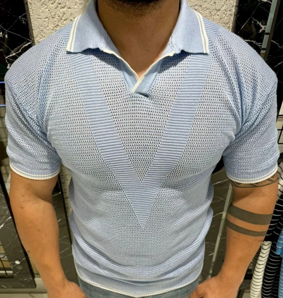 Erkek Yumuşak Dokulu Polo Yaka Triko T-Shirt - 2