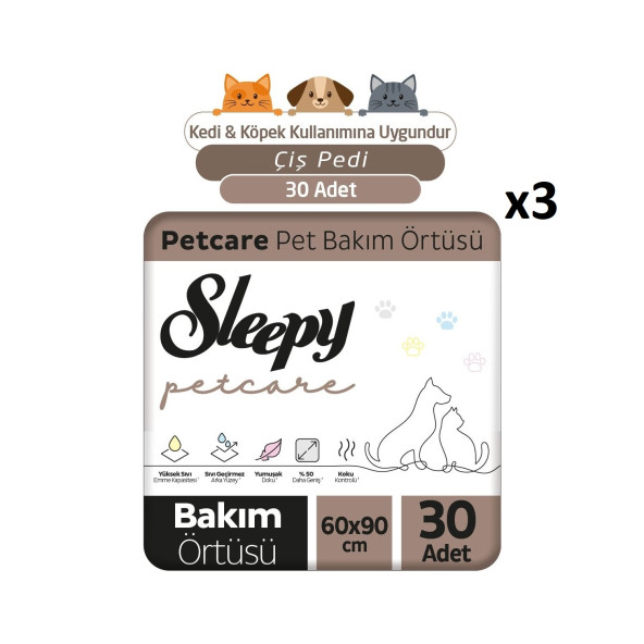 Sleepy Petcare 60x90 cm 90'lı Pet Bakım Örtüsü