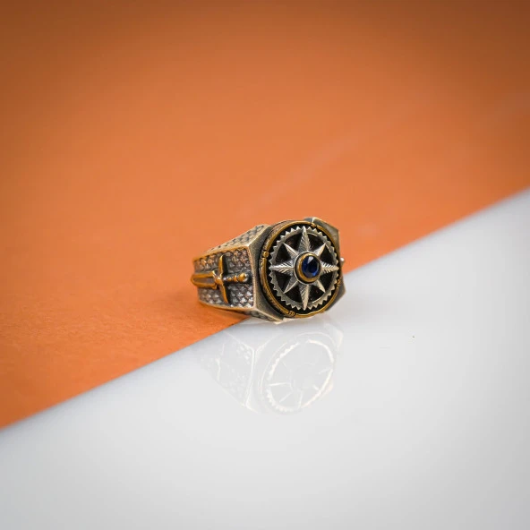 Pusula Model 925 Ayar Erkek Gümüş (Silver) Yüzük ürün görseli 1