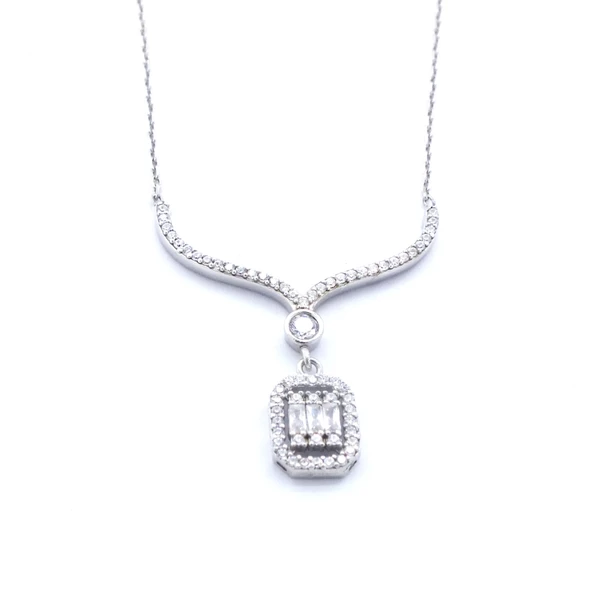 925 Ayar Baget Zirkon Taşlı Gümüş Set GSET-103 - 3