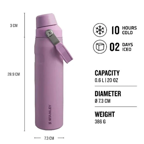 Stanley The Aerolight IceFlow Soğuk Su Termosu 0,60 Lt (20 OZ) - Lilac - 2