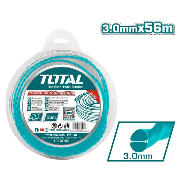 Motorlu Tırpan Burgulu Yuvarlak Misina 3.0 mm 56 Metre Çim Ot Biçme Teli Extra Güçlü Profesyonel - 3