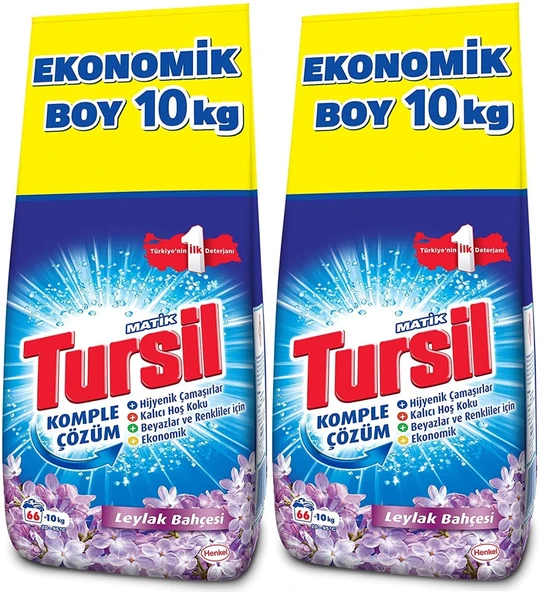 Tursil Matik Toz Çamaşır Deterjanı 20KG Leylak Bahçesi (2PK*10) (132 Yıkama)