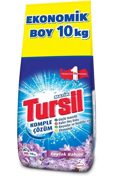 Tursil Matik Toz Çamaşır Deterjanı 10KG Leylak Bahçesi (66 Yıkama)