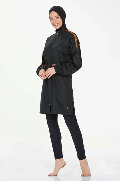 Maresiva 8267 Siyah Tam Kapalı Tasarım Tesettür Mayo - Resim 6