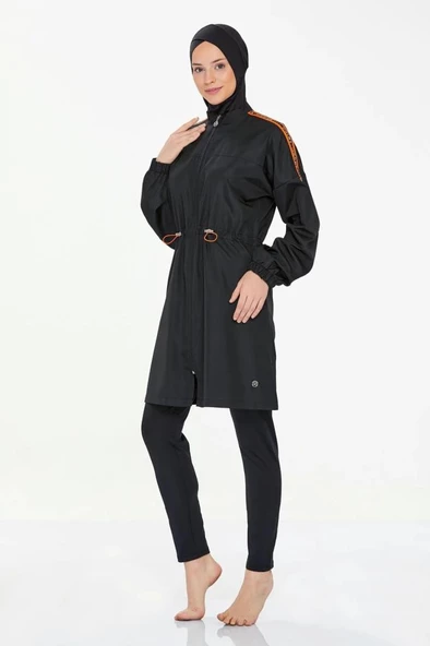 Maresiva 8267 Siyah Tam Kapalı Tasarım Tesettür Mayo - Resim 3