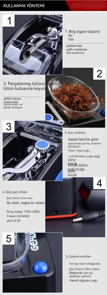 Qjqian Tütün Sarma Makinesi 8.0mm Elektrikli Mini Sarma Makinesi (Yurt Dışından) - 3