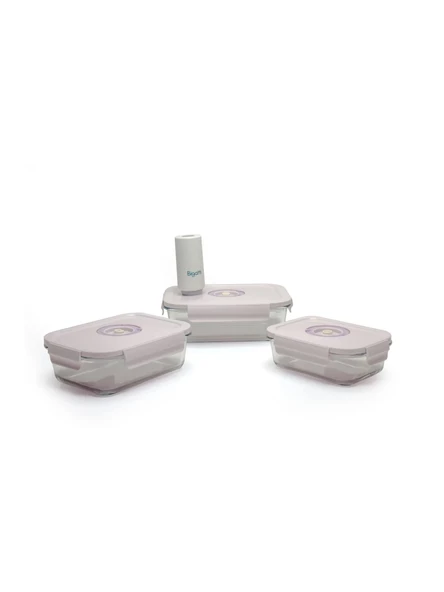 Bigatti SEN04P Lila Renk Vakumlu Saklama Kabı Seti - Resim 2