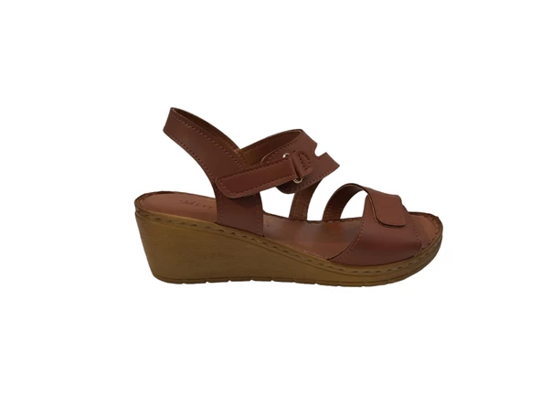Merry Pace 242368Z Ortopedik Comfort Taban Cırtlı Kadın Sandalet Ayakkabı