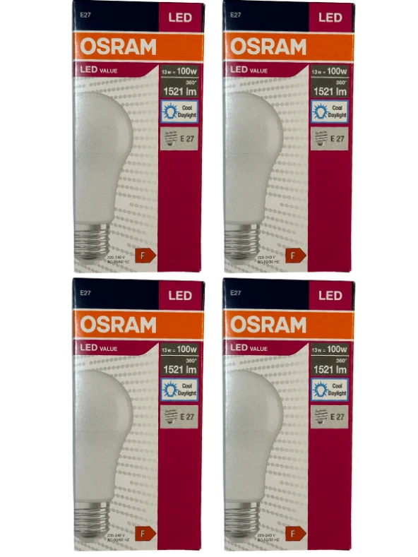 Osram 13W (100W) 6500K (Beyaz Işık) E27 Duylu Led Ampul (4 Adet) ürün görseli 1