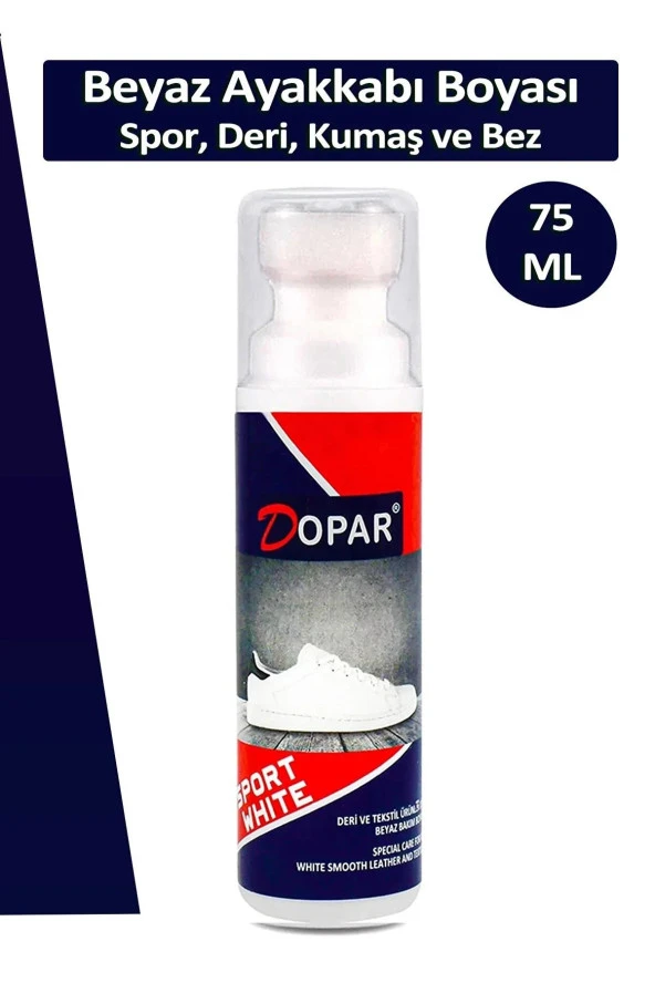 Beyaz Spor Deri Ve Kumaş Ayakkabı Boyası 75 Ml.