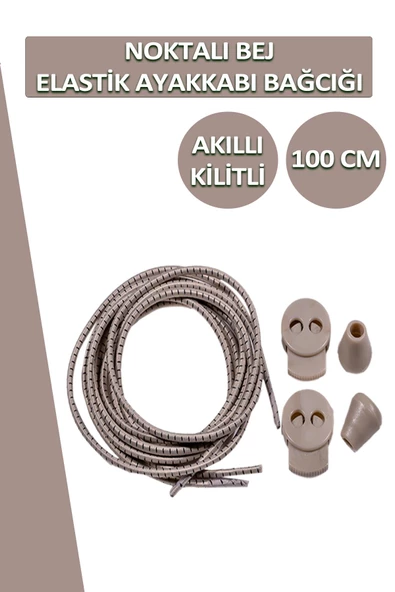 Akıllı Kilitli Elastik Noktalı Ayakkabı Bağcık 100 CM