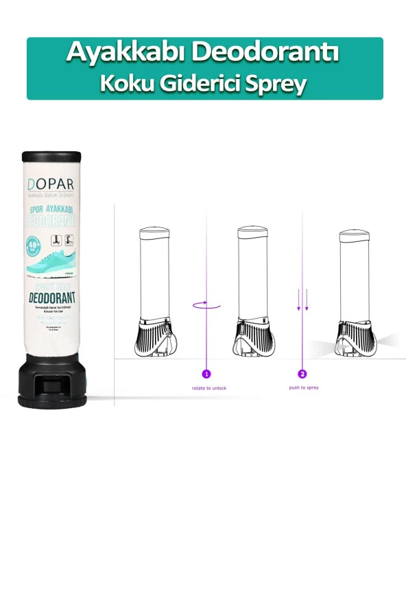 Ayakkabı Deodorantı Koku Giderici Önleyici Sprey 100ML - 3