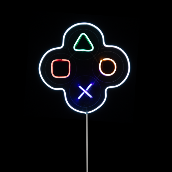 MYS Playstation Tuşları Neon LED Tabela -Renkli ve Eğlenceli Tasarım 30X30