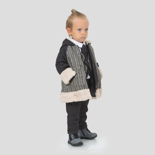 Babyhola Kız Erkek Çocuk Kapüşonlu Kaban 13415 - 8