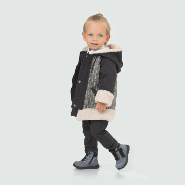 Babyhola Kız Erkek Çocuk Kapüşonlu Kaban 13415 - 9