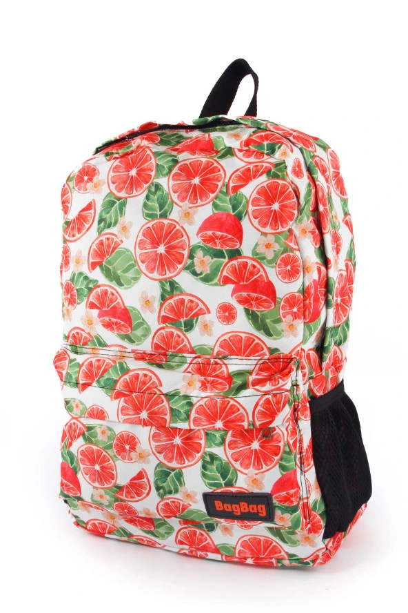 Portakal Desenli Dijital Baskılı Unisex Günlük Kullanım ve Okul Sırt Çantası - 3