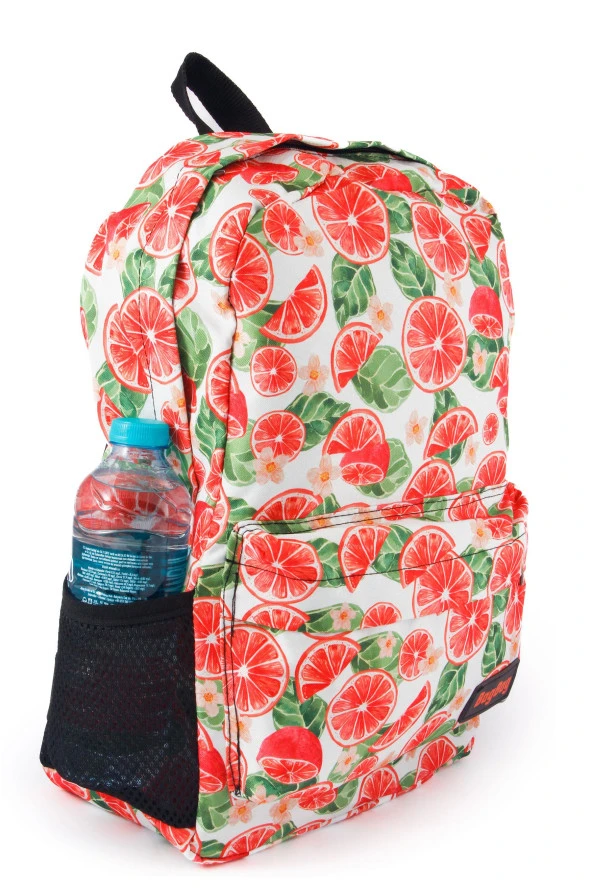 Portakal Desenli Dijital Baskılı Unisex Günlük Kullanım ve Okul Sırt Çantası - 5