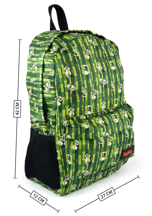 Bambu Desenli Dijital Baskılı Unisex Günlük Kullanım ve Okul Sırt Çantası - 8