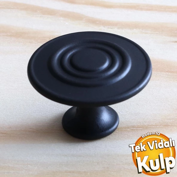 Klas Daire Kulp Düğme Mat Siyah Mobilya Dolap Mutfak Dolabı Çekmece Kulpları Kapak Kulpu Kulb Metal ürün görseli