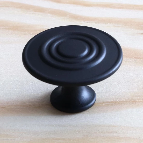 Klas Daire Kulp Düğme Mat Siyah Mobilya Dolap Mutfak Dolabı Çekmece Kulpları Kapak Kulpu Kulb Metal - Resim 4