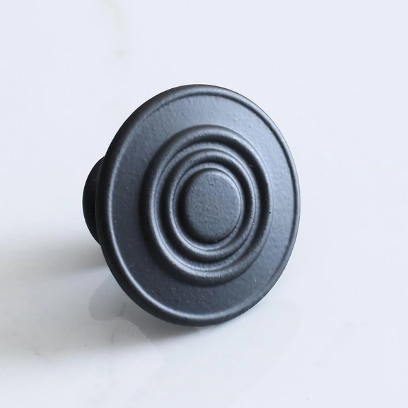 Klas Daire Kulp Düğme Mat Siyah Mobilya Dolap Mutfak Dolabı Çekmece Kulpları Kapak Kulpu Kulb Metal - Resim 6