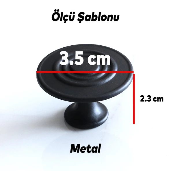 Klas Daire Kulp Düğme Mat Siyah Mobilya Dolap Mutfak Dolabı Çekmece Kulpları Kapak Kulpu Kulb Metal - Resim 3