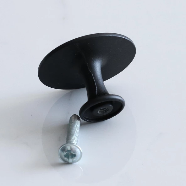 Klas Daire Kulp Düğme Mat Siyah Mobilya Dolap Mutfak Dolabı Çekmece Kulpları Kapak Kulpu Kulb Metal - Resim 7