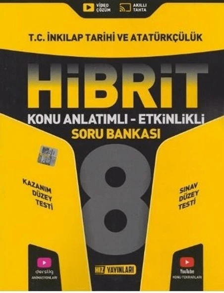 Hız Yayınları 8. Sınıf T.C. İnkılap Tarihi ve Atatürkçülük Hibrit Konu Anlatımlı Etkinlikli Soru Ban ürün görseli