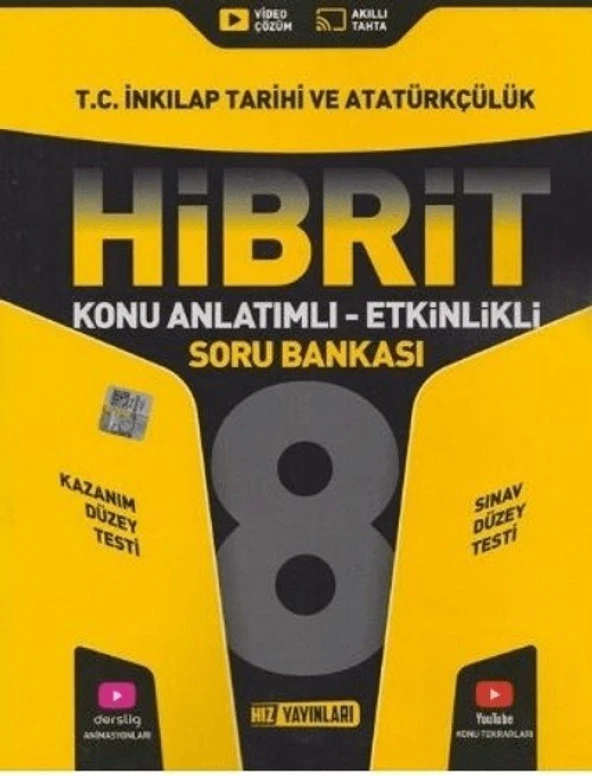 Hız Yayınları 8. Sınıf T.C. İnkılap Tarihi ve Atatürkçülük Hibrit Konu Anlatımlı Etkinlikli Soru Ban