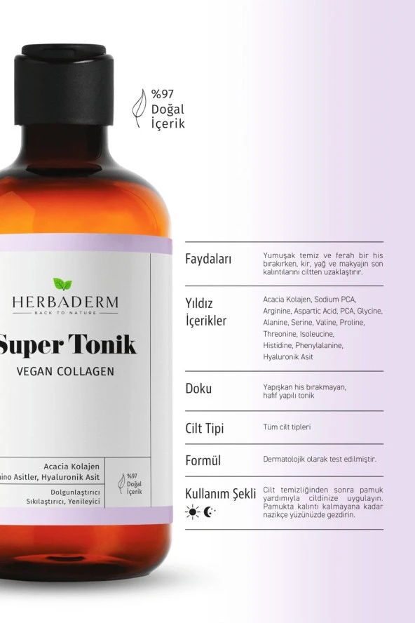 Herbaderm Vegan Collagen Dolgunlaştırıcı Super Tonik