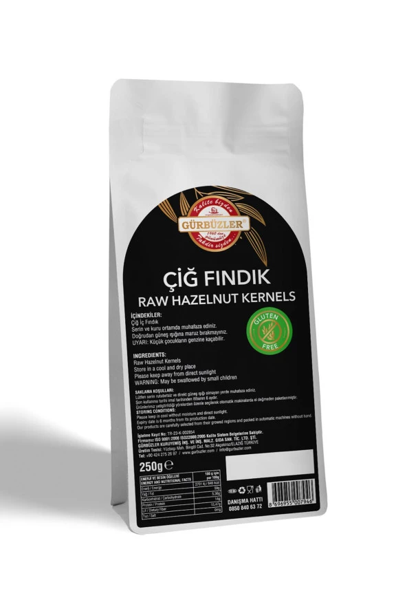 Gürbüzler Glutensiz Fındık Çiğ 250 Gram - 2