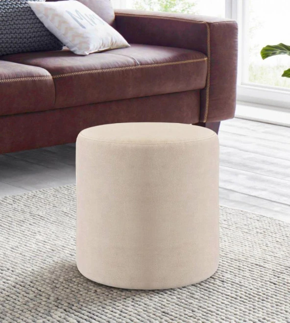 Konfor Silindir Puf Krem Hafif Rahat Çok Amaçlı - 4