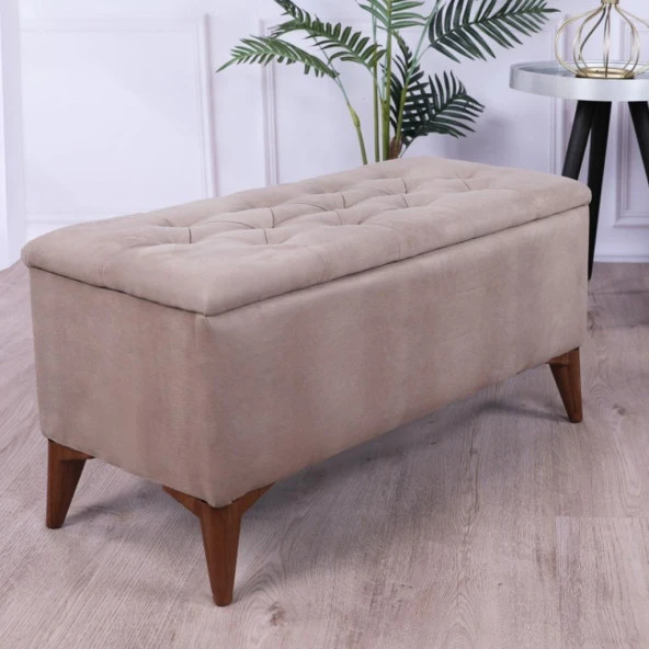 Zümre Sandıklı Puf Açık Kahve Yatak Odası Ayak Ucu Oturma Odası Antre