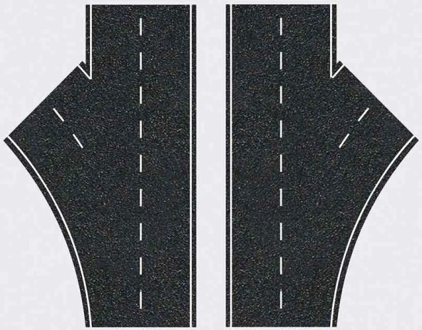 Eshel Maket Sağa/Sola Çıkış Yol 1/100 Ölçek 2'li