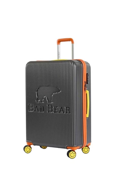 Bad Bear Logo Suitcase 23.01.80.001KG Koyu Gri Büyük Boy Tekerlekli ABS Valiz 95 Lt.