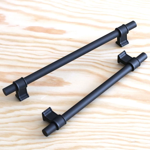 Hisar 192 mm Siyah Kulp Mobilya Çekmece Mutfak Dolap Kapak Dolabı Kulbu Kulpları Kulpu Metal 19.2 mm - Resim 2