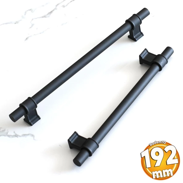 Hisar 192 mm Siyah Kulp Mobilya Çekmece Mutfak Dolap Kapak Dolabı Kulbu Kulpları Kulpu Metal 19.2 mm
