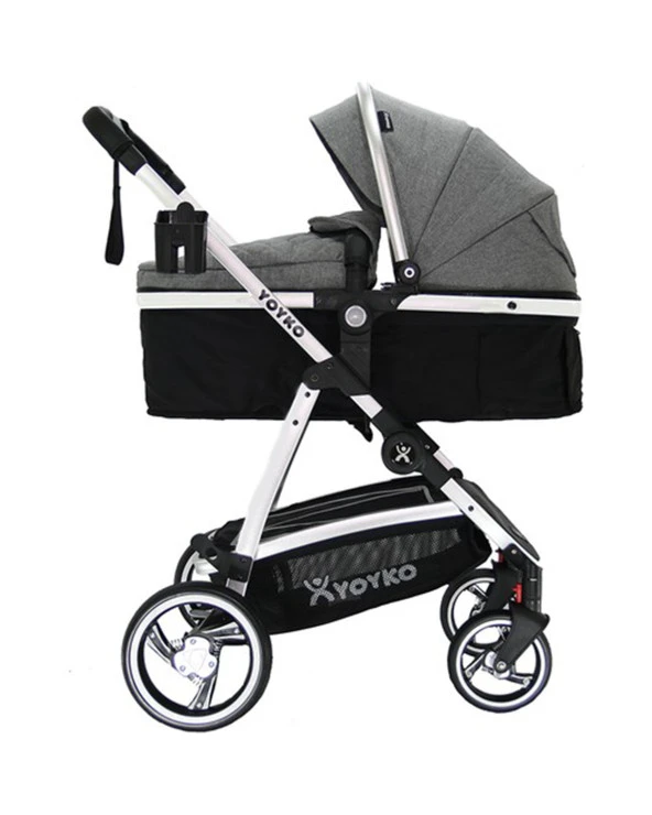 Yoyko City Seyahat Sistem Bebek Arabası 3 in 1 Gri - Resim 2