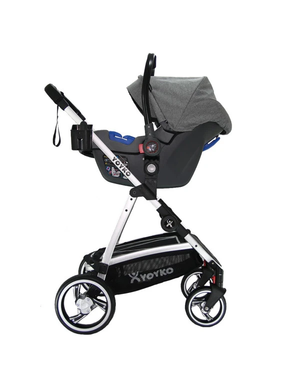 Yoyko City Seyahat Sistem Bebek Arabası 3 in 1 Gri - Resim 5