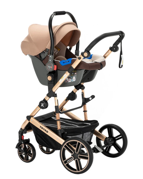 Yoyko Ultimate Travel Sistem Bebek Arabası 3 in 1 Rose - Resim 3