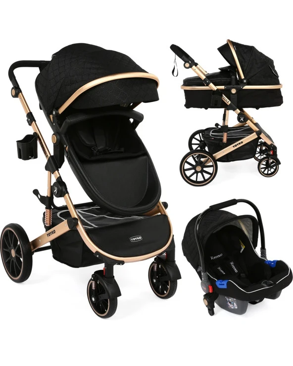 Yoyko Capsule Egg Travel Sistem Bebek Arabası Siyah Rose - 2