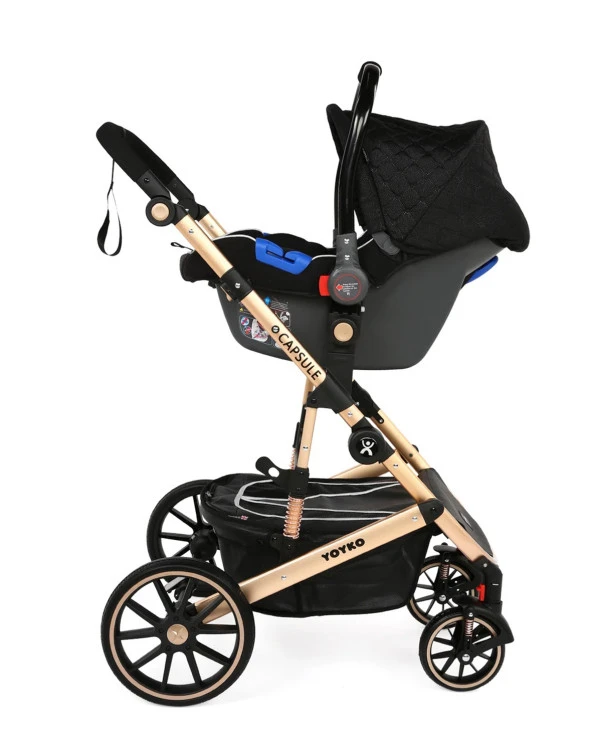 Yoyko Capsule Egg Travel Sistem Bebek Arabası Siyah Rose - 5