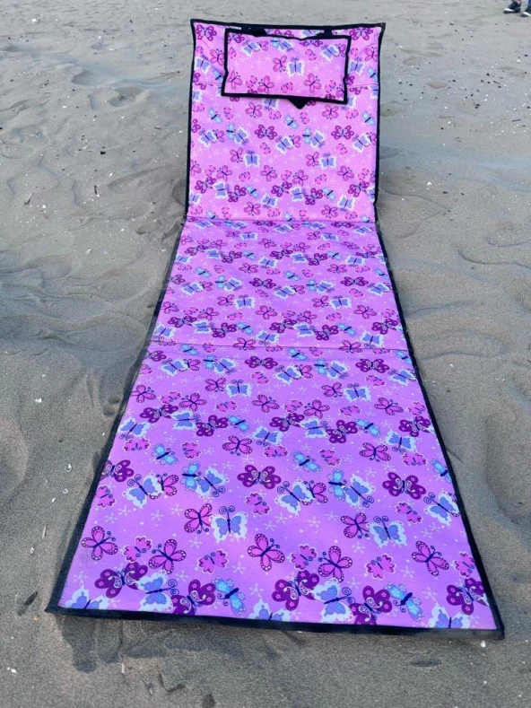 Hobi Store Katlanabilir Çanta Şezlong ( Pink Butterfly ) - 2