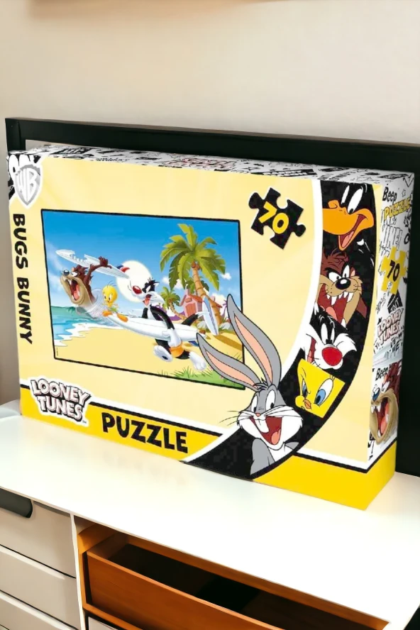 LooneyTunes Tazmanya Tweety Sylvester 70 Parça Puzzle Yapboz Seti | Oyun Seti LT7685