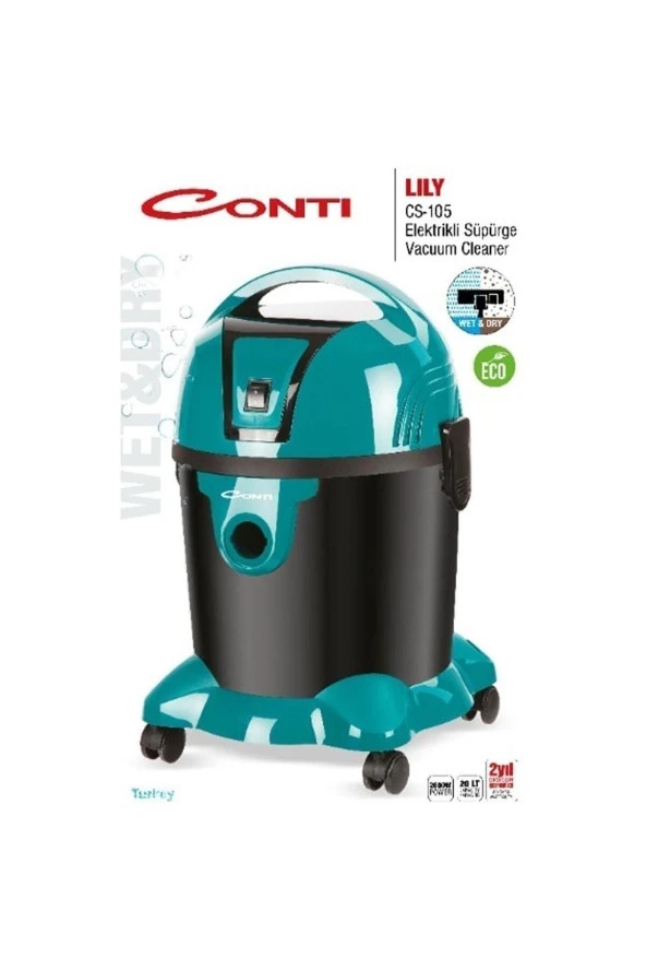 Conti Cs-105 Yeşil Lily Islak Kuru Elektrikli Süpürge