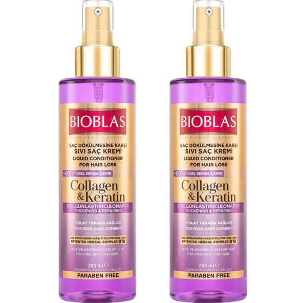 Bioblas Collagen&Keratin Sıvı Saç Bakım Kremi 400ML (200+200ML)