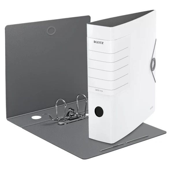Leitz 1112 Solid Beyaz Lastikli Geniş Klasör