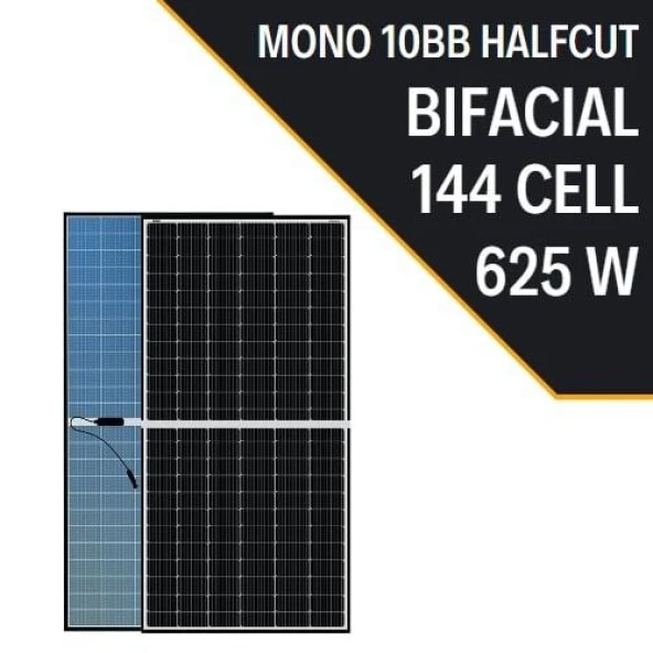 625 W 10Bb Bıfacıal Half Cut Monokristal Güneş Paneli - 2