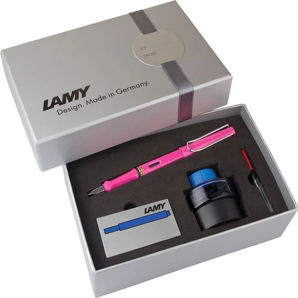 LAMY DOLMAKALEM SAFARİ SET MÜREKKEP+KARTUŞ+PİSTON PEMBE 13PDS-M-1 ADET